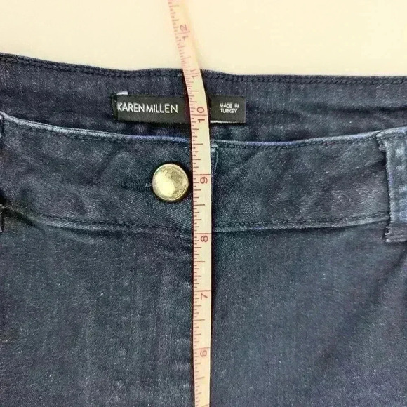 Karen Miller Skinny Denim Jeans, Size 10, Dark Wash Stretch - Picture 4 of 7